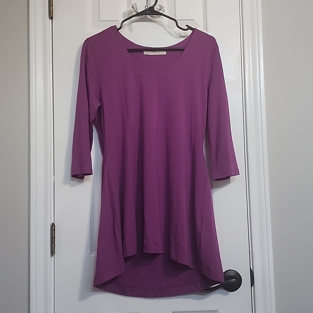 Peruvian Connection Purple Tunic Mini Dress Modal Pima Cotton Size Small - Picture 1 of 8